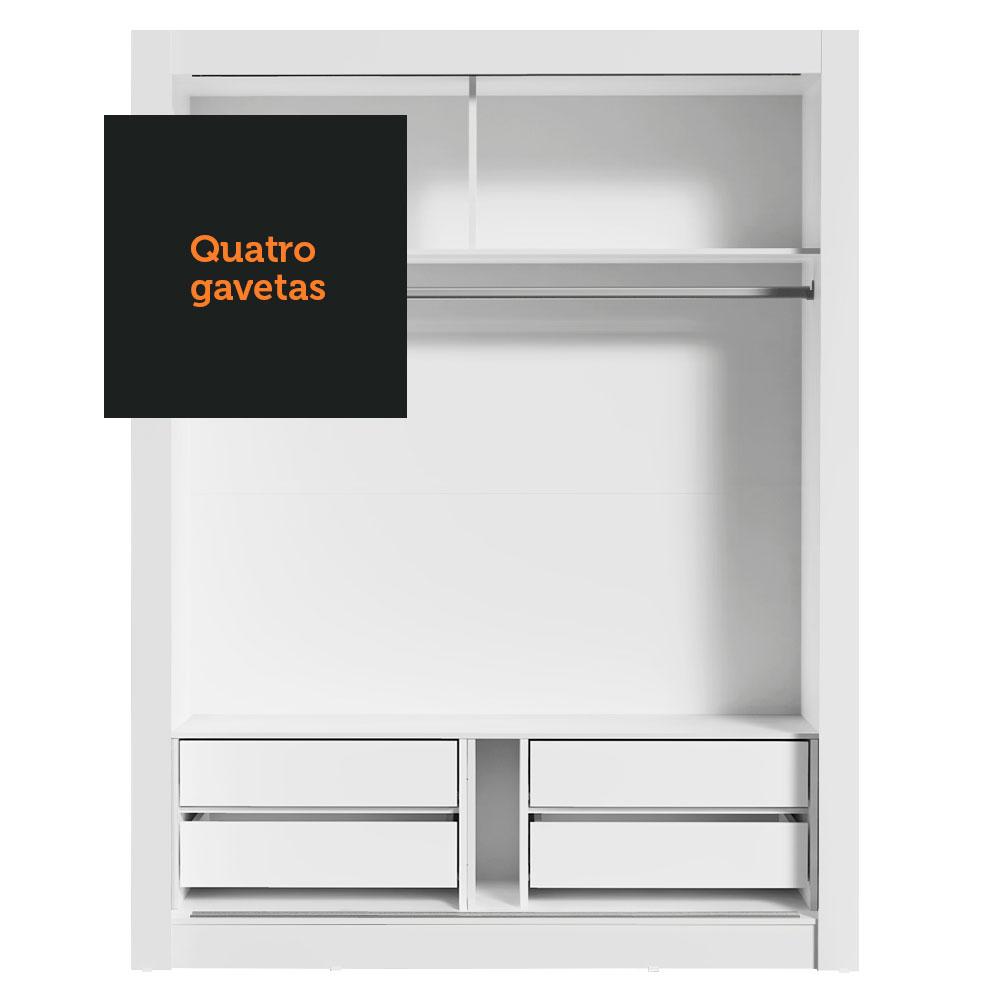 Guarda-Roupa Infantil Madesa Theo 2 Portas de Correr de Espelho 4 Gavetas