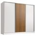 Guarda Roupa Juvenil 100% MDF Madesa Kevin 3 Portas de Correr - Branco/Branco/Rustic