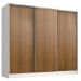 Guarda Roupa Juvenil 100% MDF Madesa Kevin 3 Portas de Correr - Branco/Rustic
