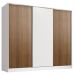 Guarda Roupa Juvenil 100% MDF Madesa Kevin 3 Portas de Correr - Branco/Rustic/Branco