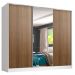 Guarda Roupa Juvenil 100% MDF Madesa Kevin 3 Portas de Correr com Espelho - Branco/Rustic