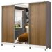 Guarda Roupa Juvenil 100% MDF Madesa Kevin 3 Portas de Correr com Espelho com Pés - Branco/Rustic