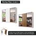 Guarda Roupa Juvenil 100% MDF Madesa Kevin 3 Portas de Correr com Espelhos - Branco/Rustic