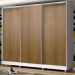 Guarda Roupa Juvenil 100% MDF Madesa Kevin 3 Portas de Correr com Pés - Branco/Rustic