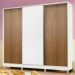 Guarda Roupa Juvenil 100% MDF Madesa Kevin 3 Portas de Correr com Pés - Branco/Rustic/Branco