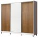 Guarda Roupa Juvenil 100% MDF Madesa Kevin 3 Portas de Correr com Pés - Branco/Rustic/Branco