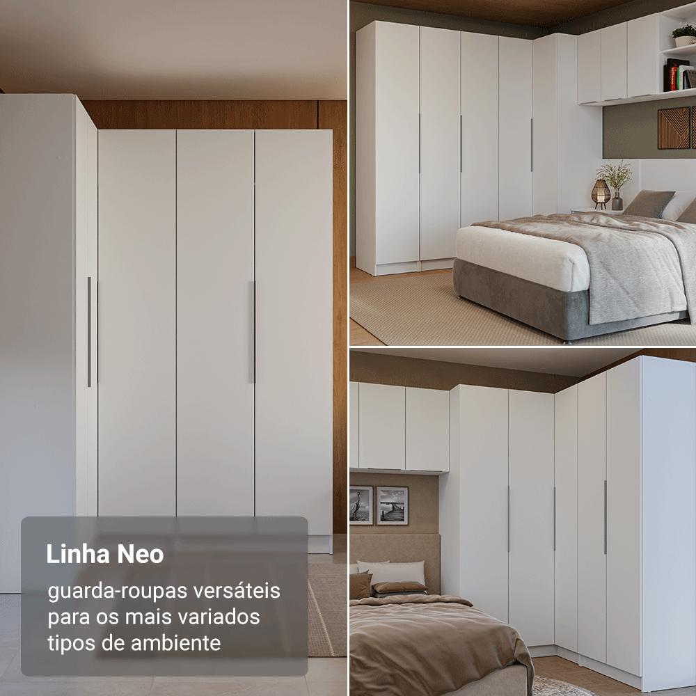 Guarda-Roupa Modulado 2 Portas 2 Gavetas 1 Cabideiro Branco Neo Madesa