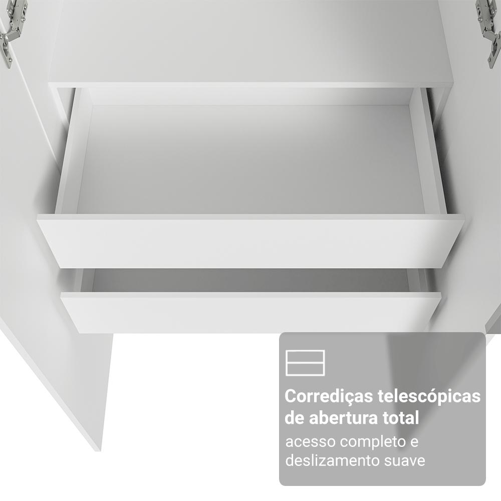 Guarda-Roupa Modulado 2 Portas 2 Gavetas 1 Cabideiro Branco Neo Madesa