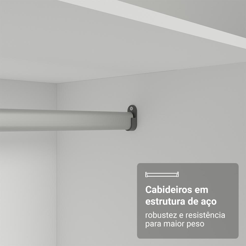 Guarda-Roupa Modulado 2 Portas 2 Gavetas 1 Cabideiro Branco Neo Madesa