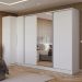 Guarda-Roupa Modulado Neo + Guarda-Roupa Royale 3 Portas de Correr com Espelho Branco Madesa