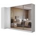 Guarda-Roupa Modulado Neo + Guarda-Roupa Royale 3 Portas de Correr de Espelho Branco Madesa
