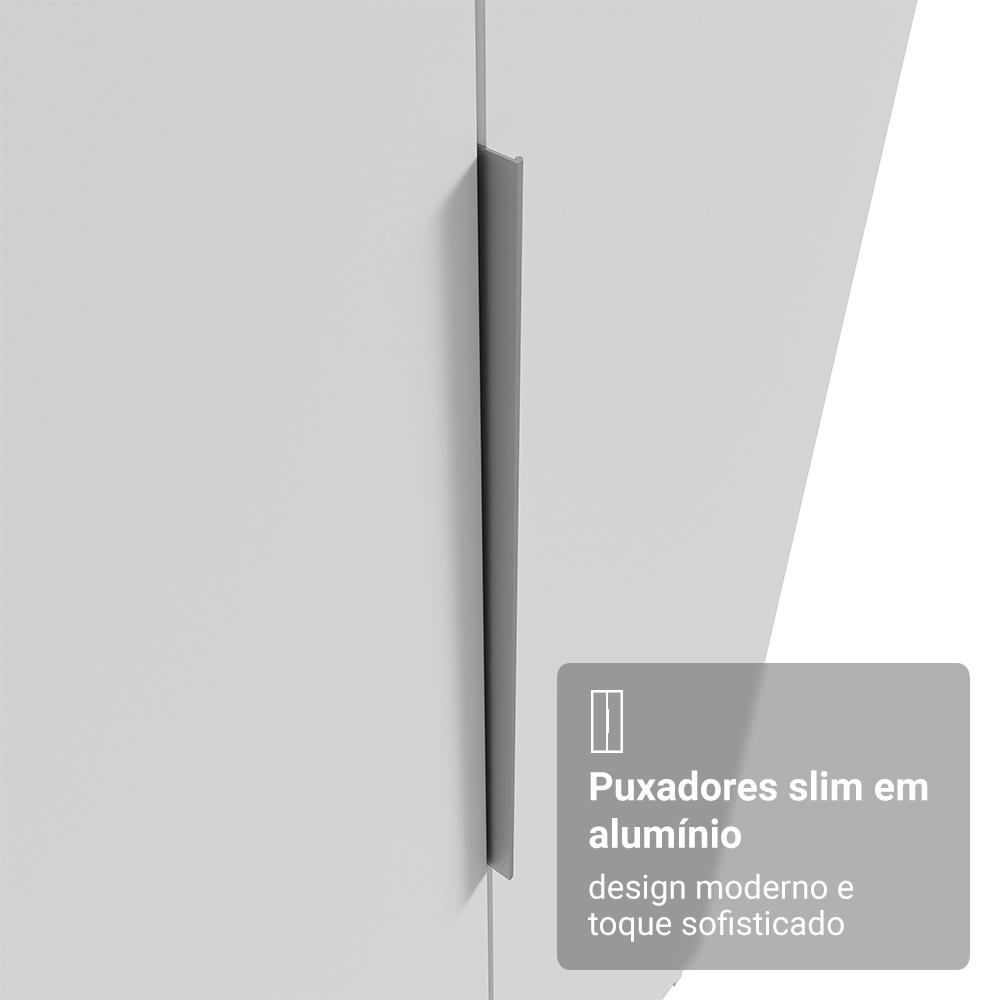 Guarda-Roupa Modulado Neo + Guarda-Roupa Royale 3 Portas de Correr de Espelho Branco Madesa