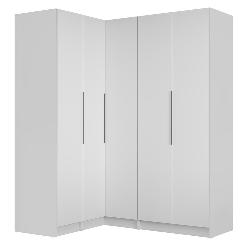 Guarda-Roupa Modulado de Canto 310 cm 5 Portas 2 Gavetas Branco Neo Madesa 01