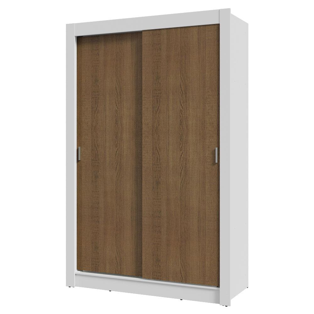 Guarda-Roupa Solteiro 2 Portas de Correr 2 Gavetas Branco/Rustic Vivare Madesa