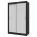 Guarda-Roupa Solteiro 2 Portas de Correr 2 Gavetas Preto/Branco Vivare Madesa
