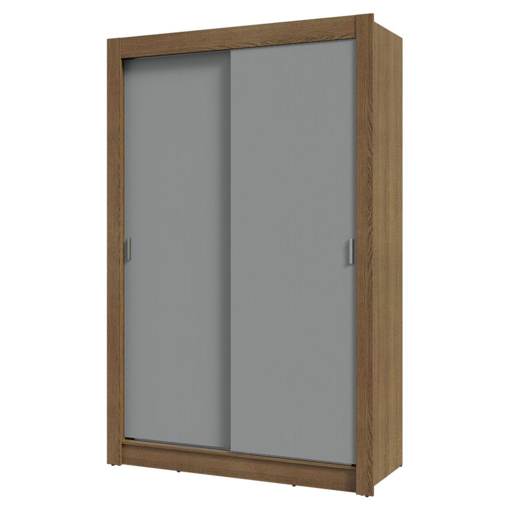 Guarda-Roupa Solteiro 2 Portas de Correr 2 Gavetas Rustic/Cinza Vivare Madesa