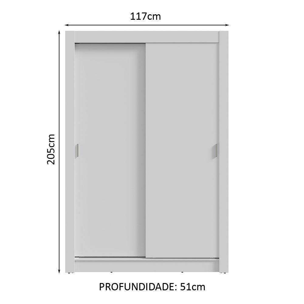 Guarda-Roupa Solteiro 2 Portas de Correr 4 Gavetas Branco Vivare Plus Madesa