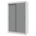 Guarda-Roupa Solteiro 2 Portas de Correr 4 Gavetas Branco/Cinza Vivare Plus Madesa