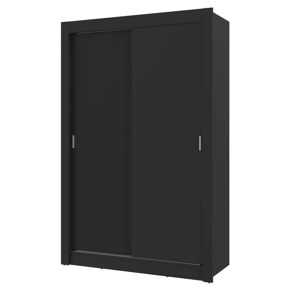 Guarda-Roupa Solteiro 2 Portas de Correr 4 Gavetas Preto Vivare Plus Madesa