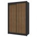 Guarda-Roupa Solteiro 2 Portas de Correr 4 Gavetas Preto/Rustic Vivare Plus Madesa