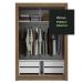Guarda-Roupa Solteiro 2 Portas de Correr 4 Gavetas Rustic/Branco Vivare Plus Madesa