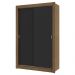 Guarda-Roupa Solteiro 2 Portas de Correr 4 Gavetas Rustic/Preto Vivare Plus Madesa
