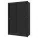 Guarda-Roupa Solteiro 2 Portas de Correr Preto Milano Madesa