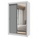 Guarda-Roupa Solteiro 2 Portas de Correr com Espelho 2 Gavetas Branco/Cinza Vivare Madesa
