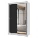 Guarda-Roupa Solteiro 2 Portas de Correr com Espelho 2 Gavetas Branco/Preto Vivare Madesa