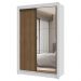Guarda-Roupa Solteiro 2 Portas de Correr com Espelho 2 Gavetas Branco/Rustic Vivare Madesa