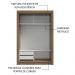 Guarda-Roupa Solteiro 2 Portas de Correr com Espelho 2 Gavetas Rustic/Branco Vivare Madesa