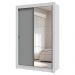 Guarda-Roupa Solteiro 2 Portas de Correr com Espelho 4 Gavetas Branco/Cinza Vivare Plus Madesa