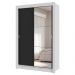 Guarda-Roupa Solteiro 2 Portas de Correr com Espelho 4 Gavetas Branco/Preto Vivare Plus Madesa