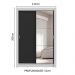 Guarda-Roupa Solteiro 2 Portas de Correr com Espelho 4 Gavetas Branco/Preto Vivare Plus Madesa