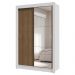 Guarda-Roupa Solteiro 2 Portas de Correr com Espelho 4 Gavetas Branco/Rustic Vivare Plus Madesa