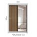 Guarda-Roupa Solteiro 2 Portas de Correr com Espelho 4 Gavetas Branco/Rustic Vivare Plus Madesa