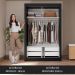 Guarda-Roupa Solteiro 2 Portas de Correr com Espelho 4 Gavetas Preto/Branco Vivare Plus Madesa