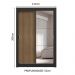 Guarda-Roupa Solteiro 2 Portas de Correr com Espelho 4 Gavetas Preto/Rustic Vivare Plus Madesa