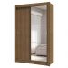Guarda-Roupa Solteiro 2 Portas de Correr com Espelho 4 Gavetas Rustic Vivare Plus Madesa