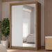 Guarda-Roupa Solteiro 2 Portas de Correr com Espelho 4 Gavetas Rustic/Branco Vivare Plus Madesa