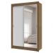 Guarda-Roupa Solteiro 2 Portas de Correr com Espelho 4 Gavetas Rustic/Branco Vivare Plus Madesa