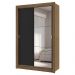 Guarda-Roupa Solteiro 2 Portas de Correr com Espelho 4 Gavetas Rustic/Preto Vivare Plus Madesa