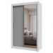 Guarda-Roupa Solteiro 2 Portas de Correr com Espelho Branco/Cinza Milano Madesa