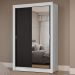 Guarda-Roupa Solteiro 2 Portas de Correr com Espelho Branco/Preto Milano Madesa