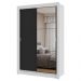 Guarda-Roupa Solteiro 2 Portas de Correr com Espelho Branco/Preto Milano Madesa