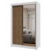Guarda-Roupa Solteiro 2 Portas de Correr com Espelho Branco/Rustic Milano Madesa