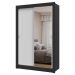 Guarda-Roupa Solteiro 2 Portas de Correr com Espelho Preto/Branco Milano Madesa