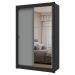 Guarda-Roupa Solteiro 2 Portas de Correr com Espelho Preto/Cinza Milano Madesa