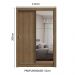 Guarda-Roupa Solteiro 2 Portas de Correr com Espelho Rustic Milano Madesa
