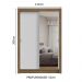 Guarda-Roupa Solteiro 2 Portas de Correr com Espelho Rustic/Branco Milano Madesa